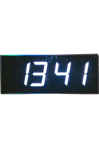 Sanec Wifi Senkronize Dijital Led Duvar Ve Masa Saati Otomatik İnternet Saat Ayarlı, Beyaz Led, 16x40 Cm