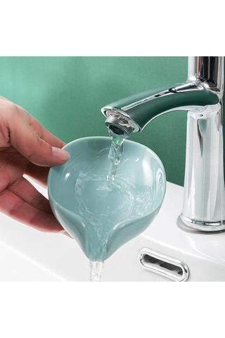 Yeşil 1 Adet Vantuzlu Su Giderli Sabunluk Şık Tasarımlı Su Tutmaz Katı Sabunluk Diğer