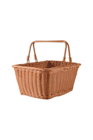 Xiaaokeji Dayanıklı Yapay Rattan El Yapımı Taşınabilir Piknik Sepeti Rattan Kahverengi