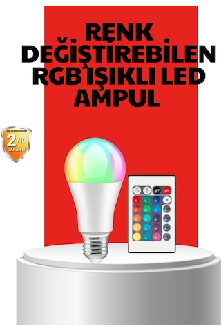 Rgb - 781 - Uzaktan Kumandalı Led Ampul 16 Renkli A - Csmo-tex - Kalite Orijinal Renkli Aydınlatma