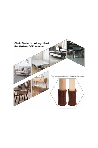 Dofolink 16 Adet Mobilya Ayak Koruması, Yüksek Esnekliği, Kayma Engeli, Yünlü Dokuma, Zemin Skoru Ve Gürültü Azaltıcı, Daire-kare Ayaklar İçin Uygun