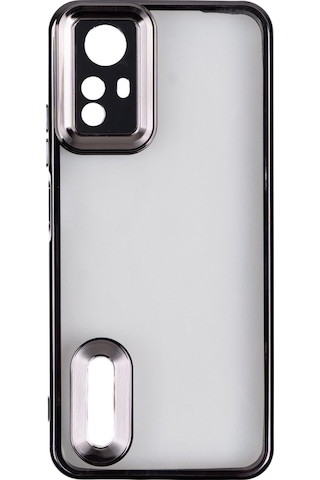 Xiaomi Redmi Note 12s Kılıf Kamera Korumalı Logo Gösteren Zore Omega Kapak Siyah