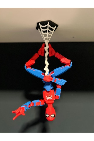 Ağda Asılı Örümcek Adam Eklemleri Hareketli 14 Cm Spiderman Dummy Figürü Çift Taraflı Bantlı Örümcek Adam