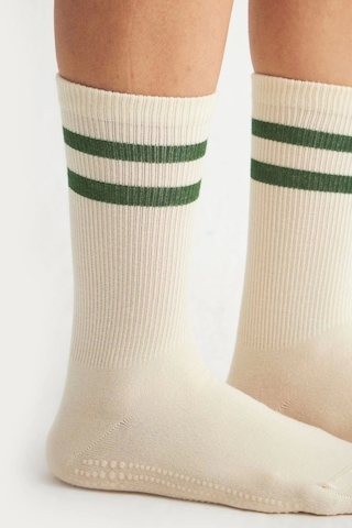 Bambu Kadın Ekru Kaydırmaz Taban Silikon Baskı Yoga Fitness Pilates Bale Dans Tenis Çorabı Pembe