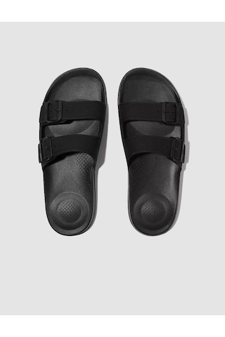 Fitflop İqushıon GS9 Çift Tokalı Erkek Terlik - Siyah