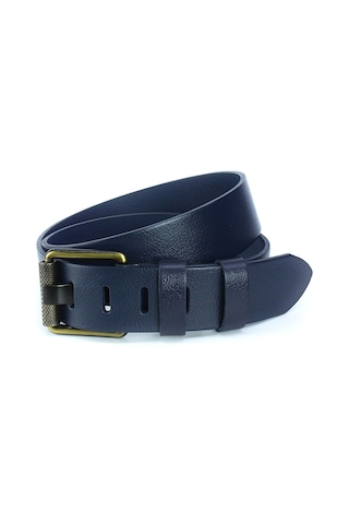 Erkek Hakki Deri 4,5 Cm Kot Kemeri Lacivert Lacivert