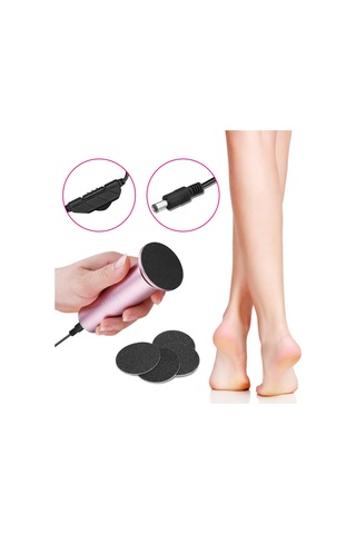 Moveevo Yeni Elektrikli Ayak Öğütücü Güzellik Ayak Aleti Peeling Makinesi Otomatik Peeling Nasır Pedikür Alet Seti Gri Avrupa