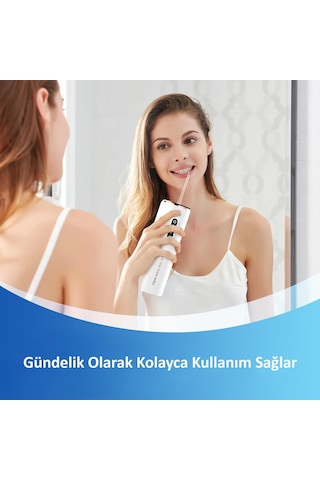 Valkyrie Şarj Edilebilir Taşınabilir Ağız Duşu 280ml Diş Protez Bakım Cihazı Gündelik Kullanım