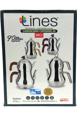 Yonca Lines Şahmeran Mini Boy 2 No Çelik Çaydanlık Metal Sap Gri