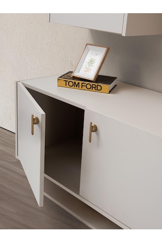 Erva Modern Dolaplı Çekmeceli Aynasız Konsol 206 47 78 Ekru