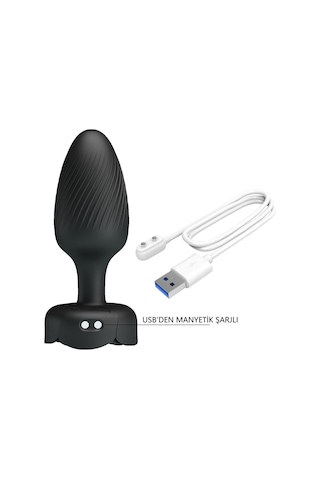Lilitu Shop Usb'den Manyetik Şarjlı 10 Farklı Titreşimli 5 Led Işıklı Silikon Anal Plug - Osborn