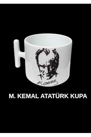 Mustafa Kemal Atatürk Figürlü Kupa Beyaz Mustafa Kemal Atatürk Figürlü Kupa Beyaz