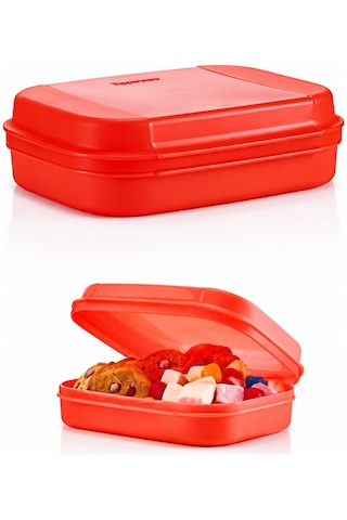 Tupperware Saklama Ve Beslenme Kabı Kurabiye Kutusu Turuncu Turuncu Koyu