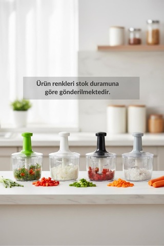 Xxl Basmali El Rondosu Sebze Meyve Doğrayıcı 2,5 Lt 2 Parça Yeşil