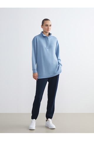 Lcw Everyday Mavi Dik Yaka Kadın Sweatshirt Tunik