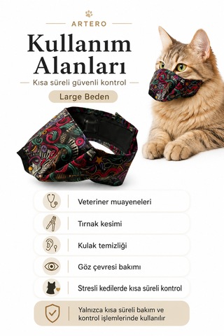 Artero Kediler İçin Kumaş Ağızlık Large Beden