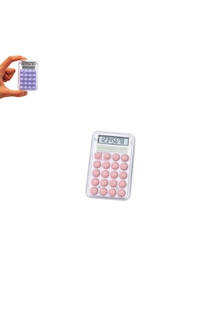 Mini Hesap Makinesi Silikon Tuşlu Lcd Ekran 8 Haneli Şeffaf Mini Hesap Makinesi Ebat 8,5cm X 5,4cm Pembe
