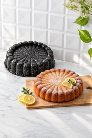 Papatya Siyah Döküm Tart Kalıbı 26 Cm