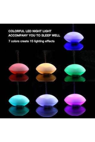 Teltree Küçük Kabuk Şekilli Ultrasonik Aromaterapi Difüzörü - 80ml Taşınabilir Nemlendirici Ve Renkli Gece Lambası