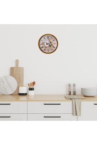 Büro Ev Ofis Hediyesi İçin 36cm Turuncu Rustic Kitchen Duvar Saati Diğer