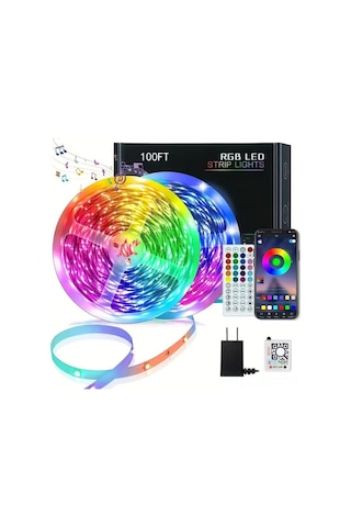 Springsun 20m 2x10m Bluetooth Rgb Led Şerit, Müzik Senkronizasyonlu, 16m Renk, Esnek, Kolay Kurulum, 12v Güvenli Voltaj Diğer