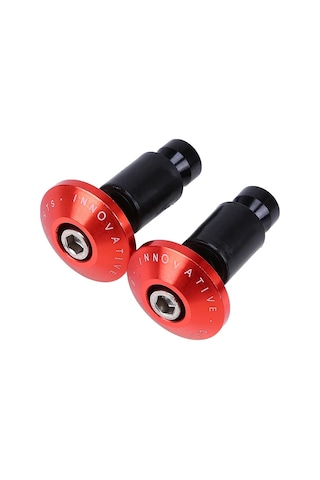 2 Adet Motosiklet Aksesuarları Gidon Kapağı Uç Tapaları - Kırmızı