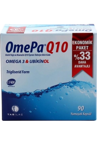 Omepa Q10 Omega3 Ubiquinol 90   Kapsül