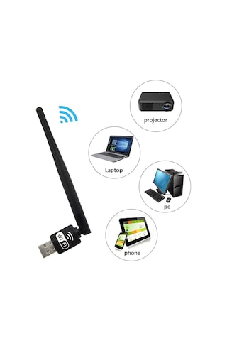 3 Dbi Wireless Antenli Adaptör Kablosuz USB Wi-Fi Alıcı