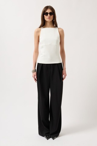 Sırt Kurdele Detay Bluz Antrasit Melanj