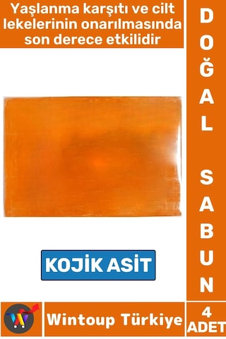 Doğal Saç Yüz Vücut Yaşlanma Karşıtı Koyu Cilt Lekelerinde Etkili Mucizevi Sabun Kojik Asit 4 Adet