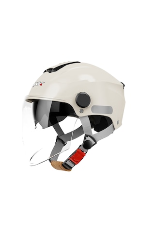 Eternal Luck Bk-309 Elektrikli Bisiklet Kaskı Dört Mevsim Açık Yarım Kask Siyah Beyaz