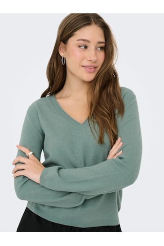 Only Onlloyal Ls V-neck Pullo Knt Noos Kadın Kazak 15368957 Yeşil