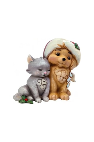 Jim Shore Heartwood Creek Noel Baba Şapkalı Kedi Yavrusu Figürü, 11.1 Cm, Çok Renkli