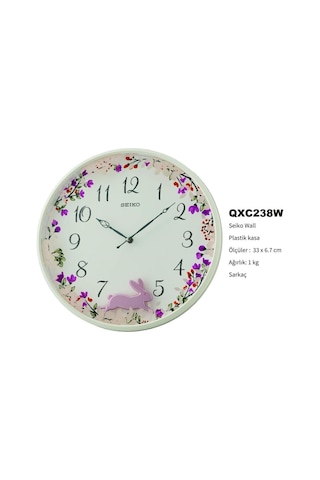 Seiko Clocks Qxc238w Tavşan Figürlü Sarkaçlı Duvar Saati Beyaz