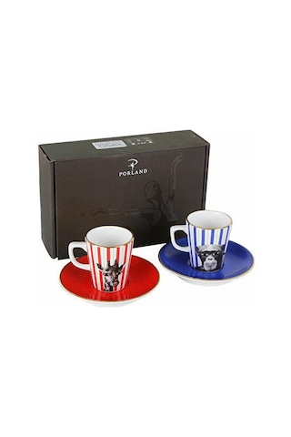 Porland Wild Life Monkey-Giraffe Kahve Takımı 4 Parça 04ALM005320