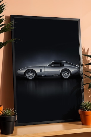 Saturn Shelby Cobra Daytona Coupe Çerçeveli Tablo Erkek Odası Ve Garaj Dekoru Classic Car Collection