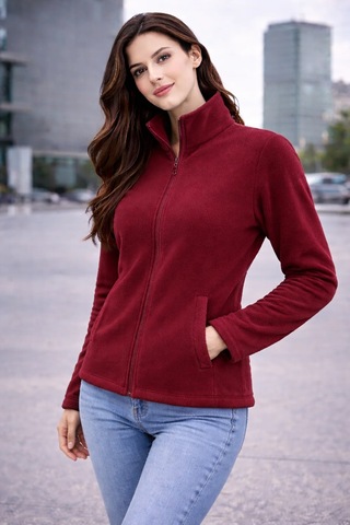 Bbbutikbasic Unisex Traşlı Polar Ceket M5414 Bordo