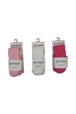 Defne Baby 3 Çift Havlu Pamuklu Kışlık Kız Çocuk Ve Bebek Külotlu Çorap Beyaz