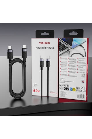 Ven-dens Vd-dcm05 Premium Usb-c Hızlı Şarj Kablosu 60w - 3 Metre