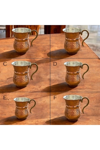 6'lı Bakır Çekiç Dövme Bardak 300 Ml