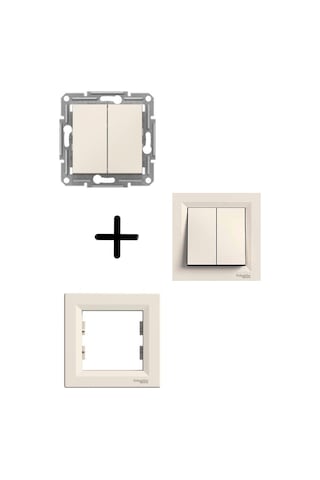 Schneider Electric Asfora Krem İkili Anahtar Çerçevelidir N11.747