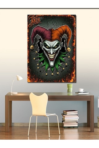 Kanvas Tablo Joker Gülümsemesi Çizimi 50cmx70cm