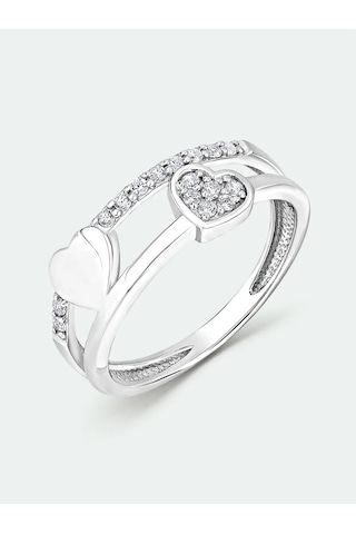 Torgovyj Dom Uvelir Holding Aşıklar İçin 925 Ayar Gümüş Çift Kalp Yüzük 410012046 Gümüş