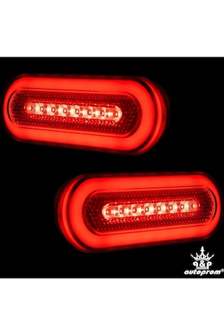 Ahmet Otomotiv Çeray Kırmızı Neon Ortadan Sinyalli Gizli Vidalı Led Lamba 12v-24v