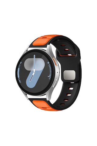 Amazfit Pace Mkst Krd-135 22mm Silikon Kordon Strap Kayış - Siyah-turuncu