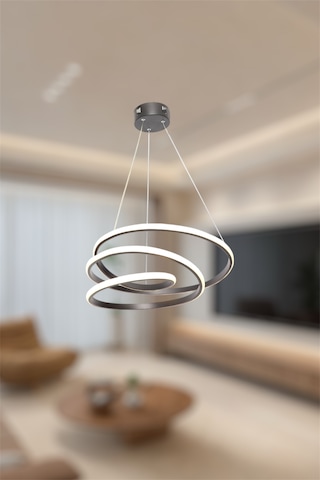 Ey Shop Space Model 3 Renk Beyaz&sarı&günışığı Led Avize Siyah