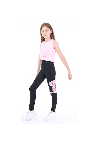 Toontoy Kids Toontoy Kız Çocuk Dream Baskılı Tayt Siyah
