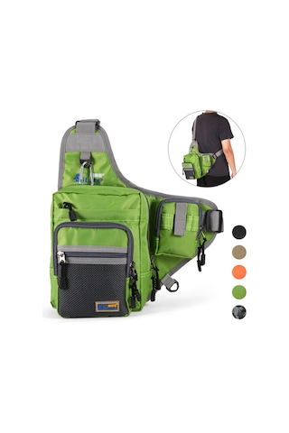 Jeehugo Suçan Çanta - Çok Amaçlı, Su Geçirmez Kumaş, Çoklu Cepler Ve Bölmeler, Ayarlanabilir Omuz Kayışı İle Balık Tutma Aletlerini Taşıma