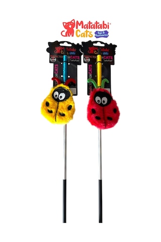 Matatabi Cats Ladybug Alüminyum Saplı Kedi Oltası Matatabi,çıngırak Ve Hışırtı İçerir.özel Kumaş