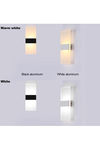 L-ed Duvar Lambası Dikdörtgen Ac85-265v Başucu Koridor Duvar Lambası Ev Dekoratif Alüminyum Işık Fikstürü Beyaz, Sıcak Beyaz